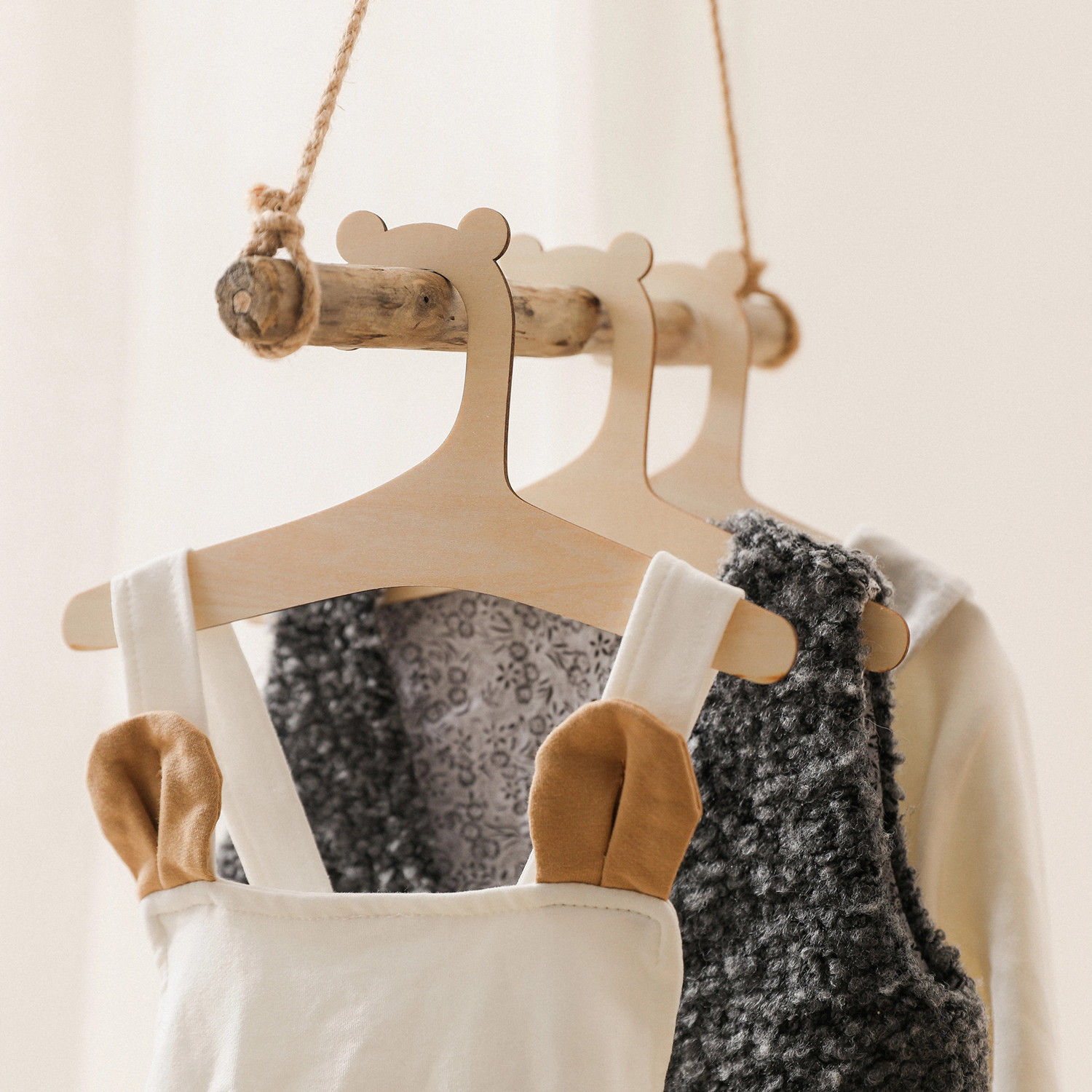 Baby Clothing Hanging Rack - 5/10pcs 나무 아기 옷걸이 어린이 옷