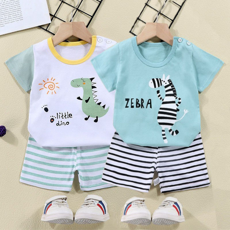 코튼 티셔츠 + 반바지 2 피스 운동복 세트 어린이 만 - Baby Clothing Dividers 리뷰 및 가격