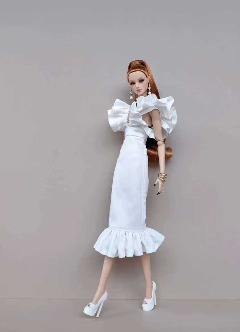 슈퍼모델 인형용 고급 딥 V넥 드레스, 패셔너블한 공주 - Baby Clothing High End 리뷰 및 가격